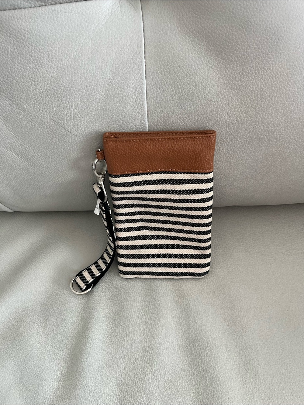 Striped Canvas Wristlet sunglasses case